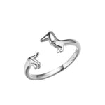 JK Dackel Ring 925er Sterling Silber