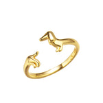 JK Dackel Ring 18 Karat Gelbgold Vergoldung