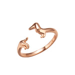 JK Dackel Ring 18 Karat Roségold Vergoldung